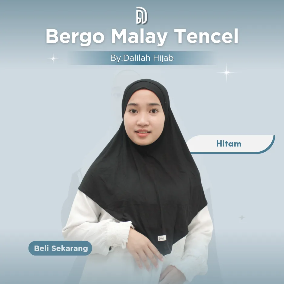 Bergo malay tencel hitam